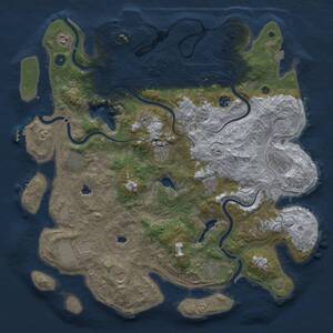 Thumbnail Rust Map: Procedural Map, Size: 4500, Seed: 608295660, 19 Monuments