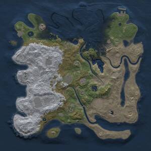 Thumbnail Rust Map: Procedural Map, Size: 4000, Seed: 554542835, 16 Monuments