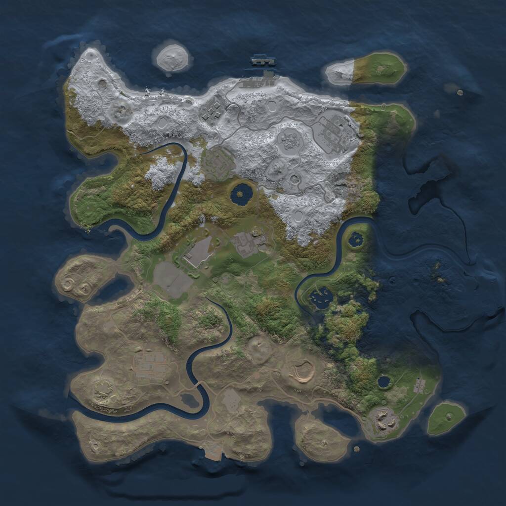 Rust Map: Procedural Map, Size: 3500, Seed: 499861028, 15 Monuments