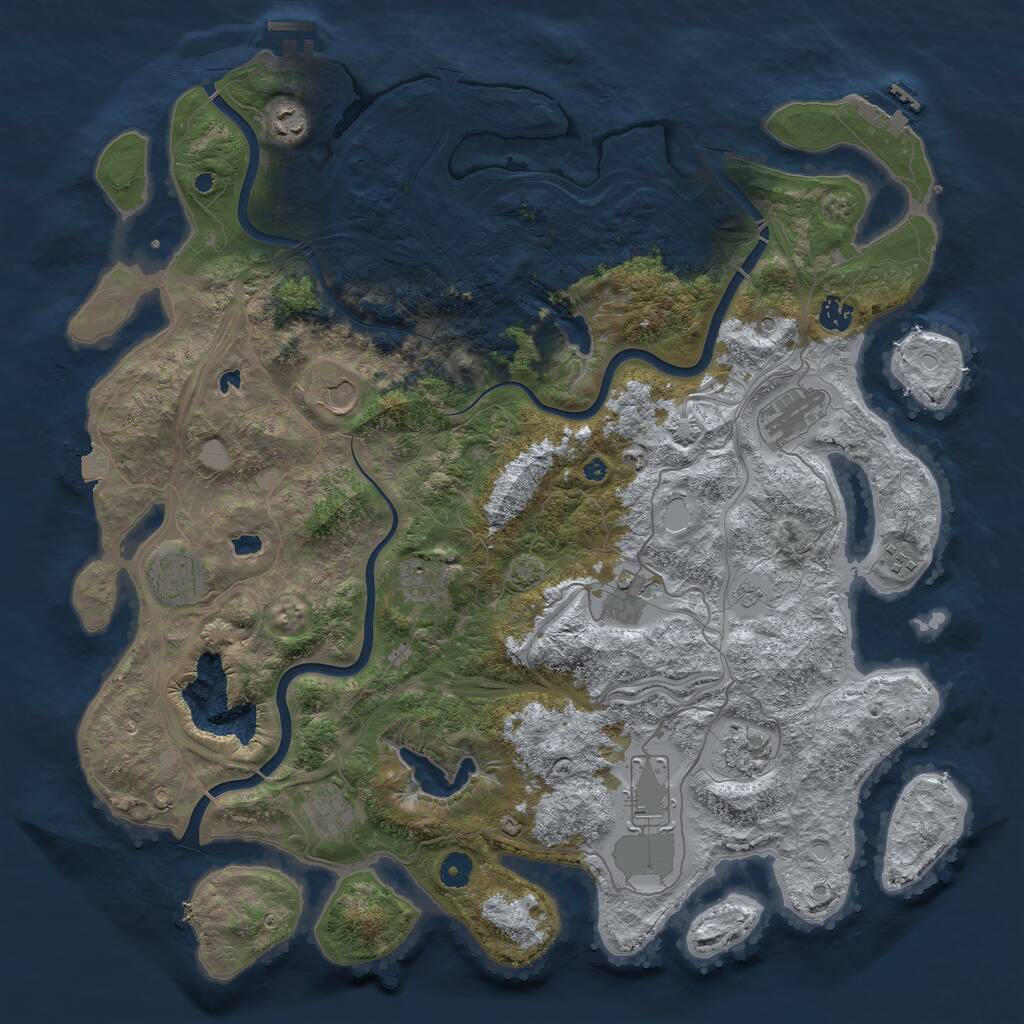 Rust Map: Procedural Map, Size: 4500, Seed: 1872692568, 17 Monuments