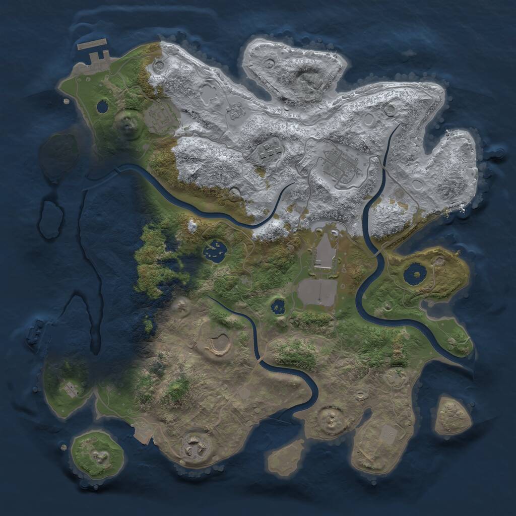 Rust Map: Procedural Map, Size: 3500, Seed: 125741868, 13 Monuments