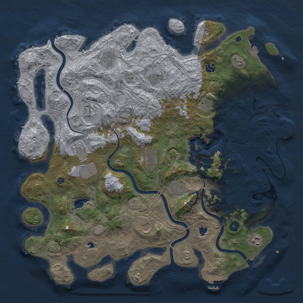 Rust Map: Procedural Map, Size: 4500, Seed: 386025218, 17 Monuments