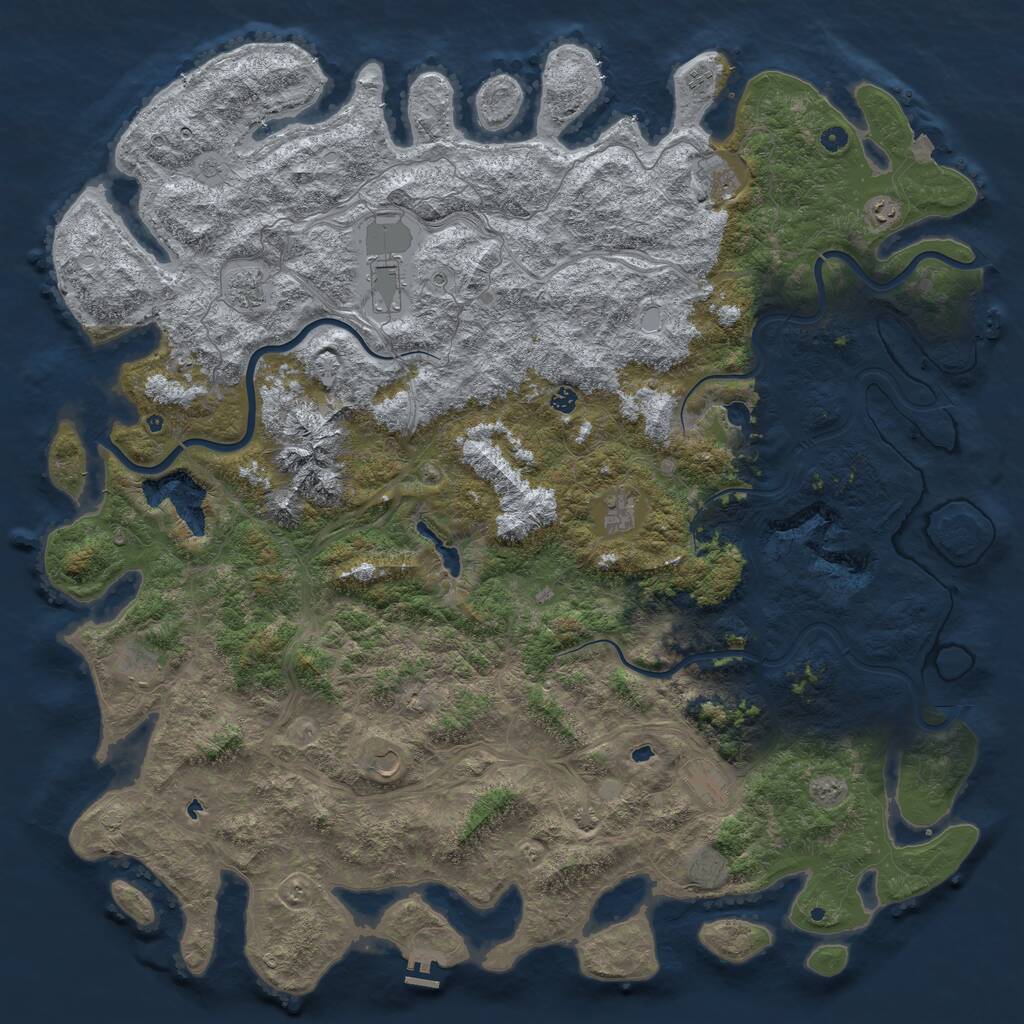 Rust Map: Procedural Map, Size: 6000, Seed: 44890, 17 Monuments