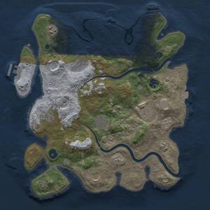 Thumbnail Rust Map: Procedural Map, Size: 3500, Seed: 1641485118, 14 Monuments
