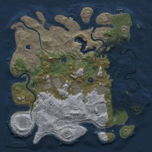 Thumbnail Rust Map: Procedural Map, Size: 4050, Seed: 2051098059, 15 Monuments