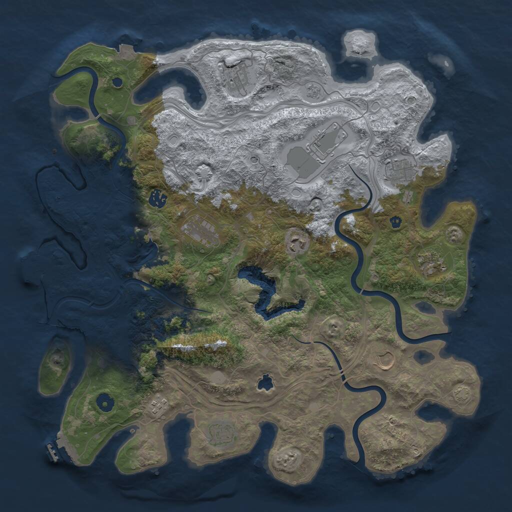Rust Map: Procedural Map, Size: 4250, Seed: 1673090418, 16 Monuments