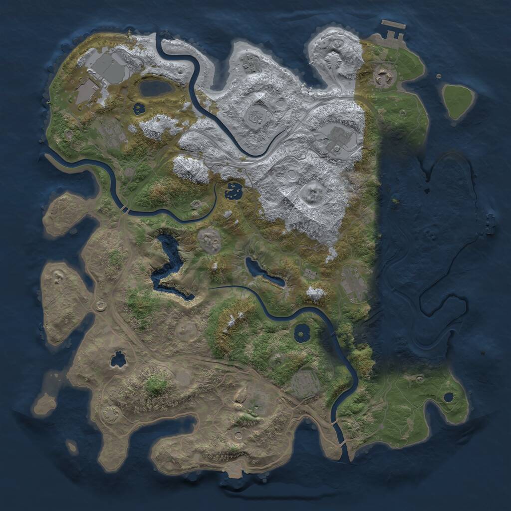 Rust Map: Procedural Map, Size: 4250, Seed: 2043645324, 15 Monuments
