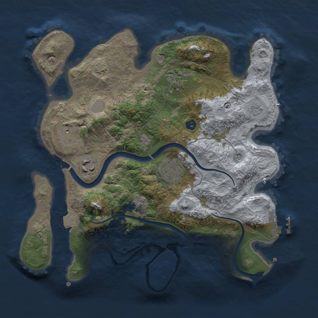 Rust Map: Procedural Map, Size: 3000, Seed: 1500238672, 10 Monuments