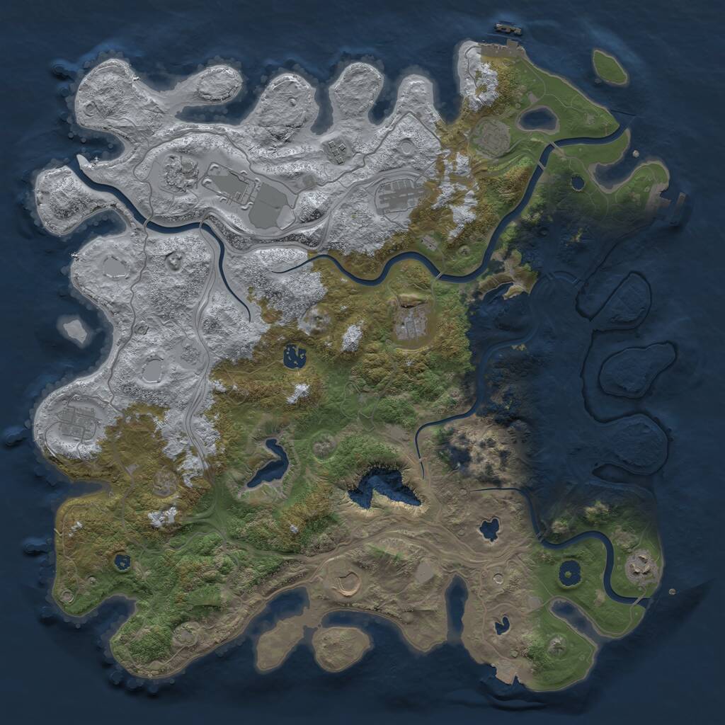 Rust Map: Procedural Map, Size: 4500, Seed: 1731299738, 16 Monuments