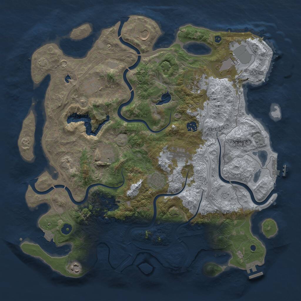 Rust Map: Procedural Map, Size: 4250, Seed: 1925021621, 16 Monuments
