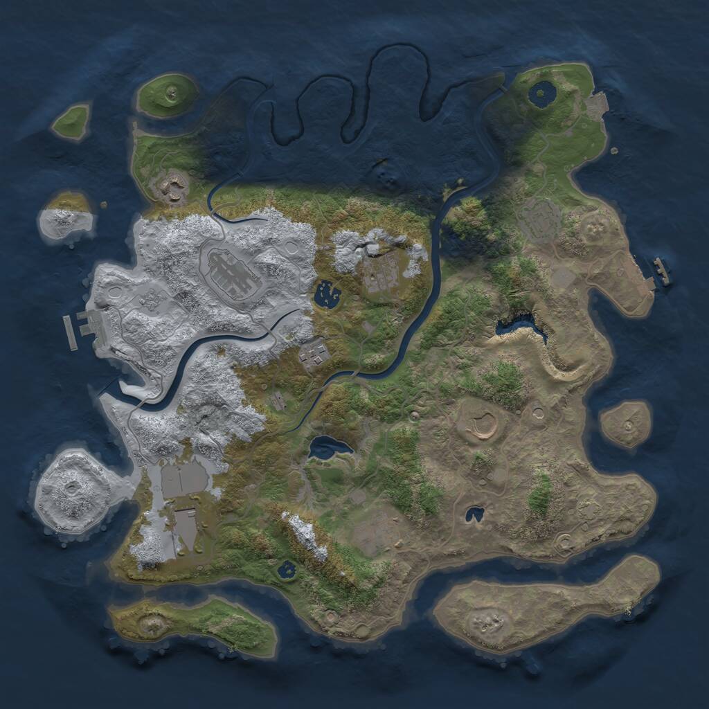 Rust Map: Procedural Map, Size: 4000, Seed: 2100625565, 15 Monuments