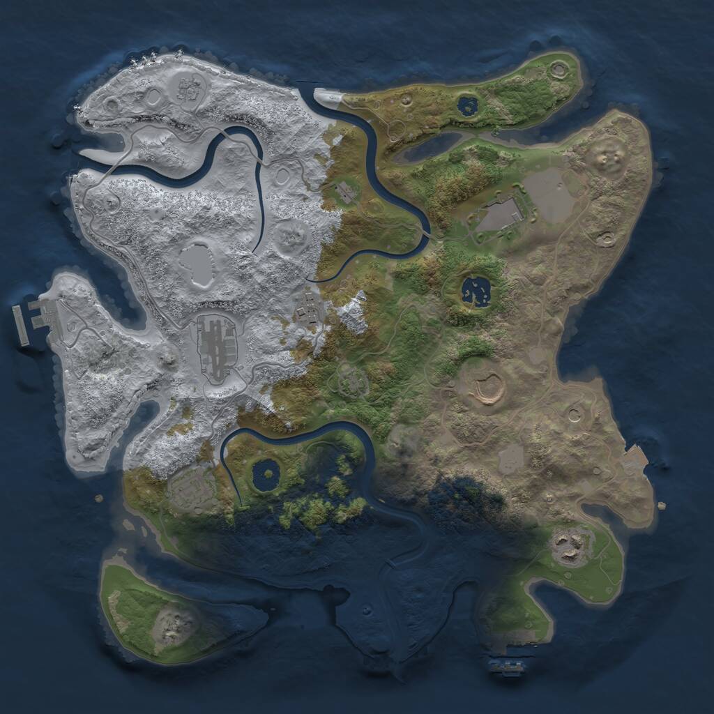 Rust Map: Procedural Map, Size: 3500, Seed: 6767420, 13 Monuments