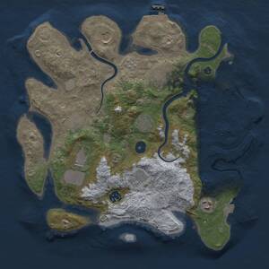 Thumbnail Rust Map: Procedural Map, Size: 3500, Seed: 1745472026, 15 Monuments
