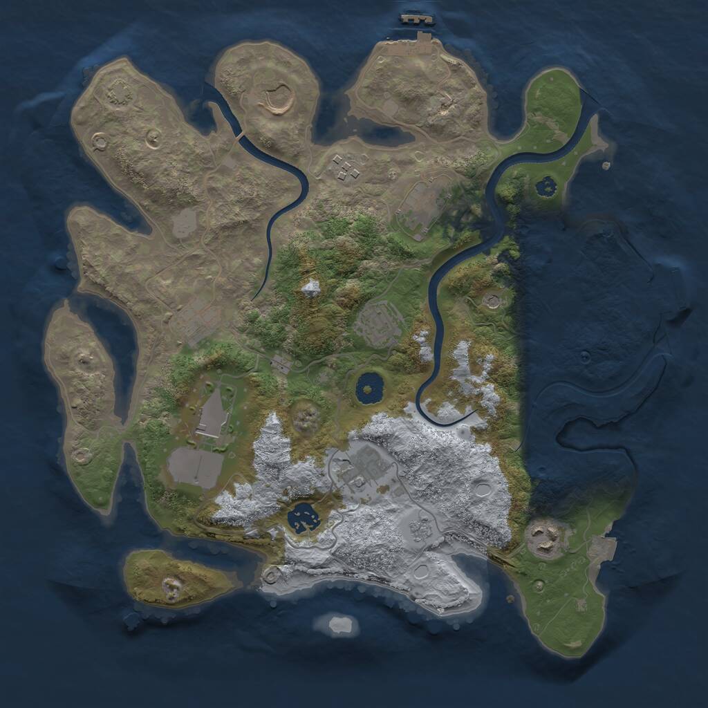 Rust Map: Procedural Map, Size: 3500, Seed: 1745472026, 15 Monuments