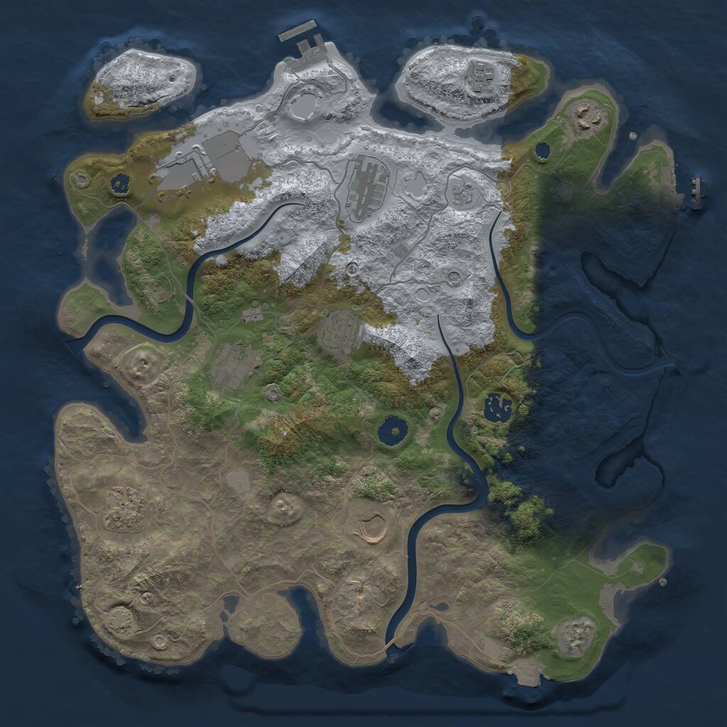 Rust Map: Procedural Map, Size: 3750, Seed: 2223096, 15 Monuments