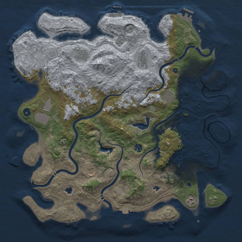 Rust Map: Procedural Map, Size: 4500, Seed: 985210447, 15 Monuments