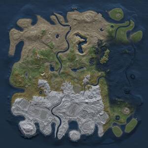Thumbnail Rust Map: Procedural Map, Size: 4500, Seed: 1049795624, 18 Monuments