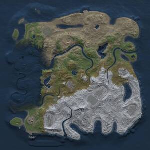 Thumbnail Rust Map: Procedural Map, Size: 4000, Seed: 280275561, 16 Monuments