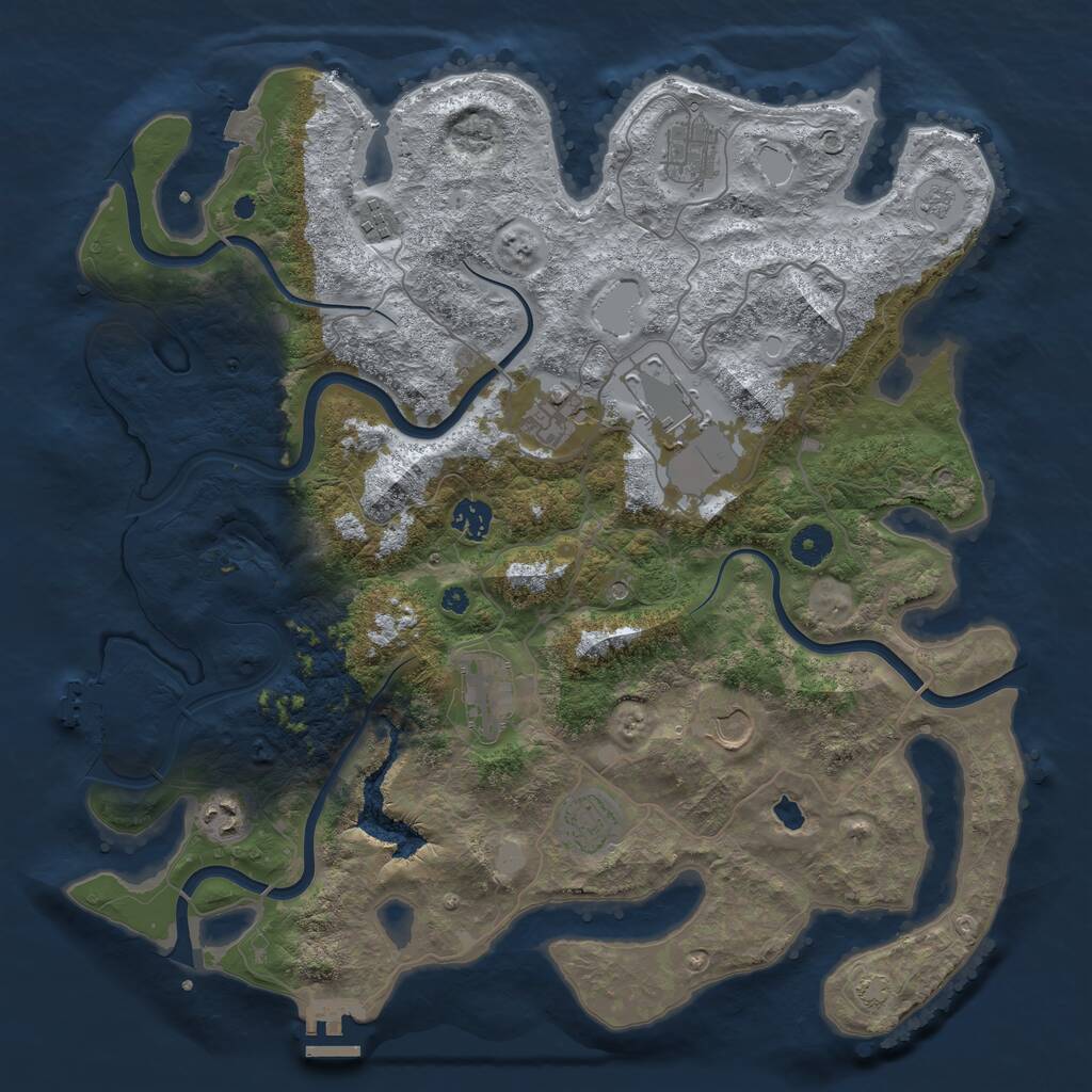 Rust Map: Procedural Map, Size: 4050, Seed: 936266997, 15 Monuments
