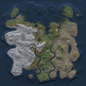 Thumbnail Rust Map: Procedural Map, Size: 3750, Seed: 1786037875, 14 Monuments
