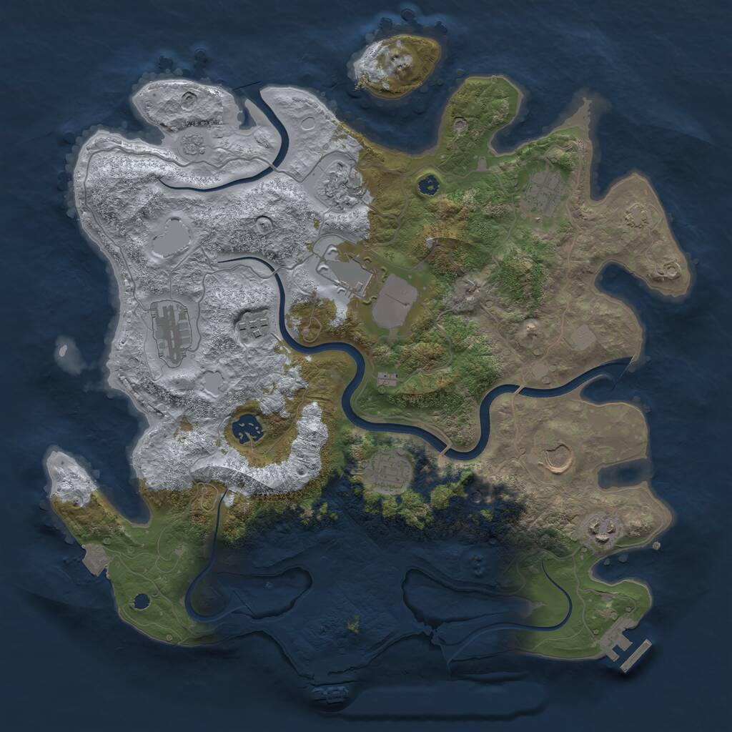 Rust Map: Procedural Map, Size: 3750, Seed: 1786905398, 15 Monuments