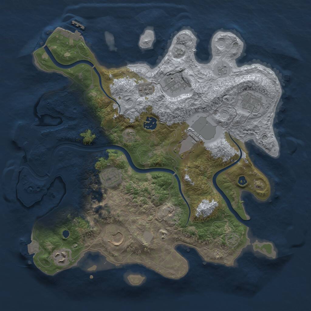 Rust Map: Procedural Map, Size: 3500, Seed: 789936933, 14 Monuments