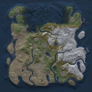 Thumbnail Rust Map: Procedural Map, Size: 4050, Seed: 1975952193, 16 Monuments