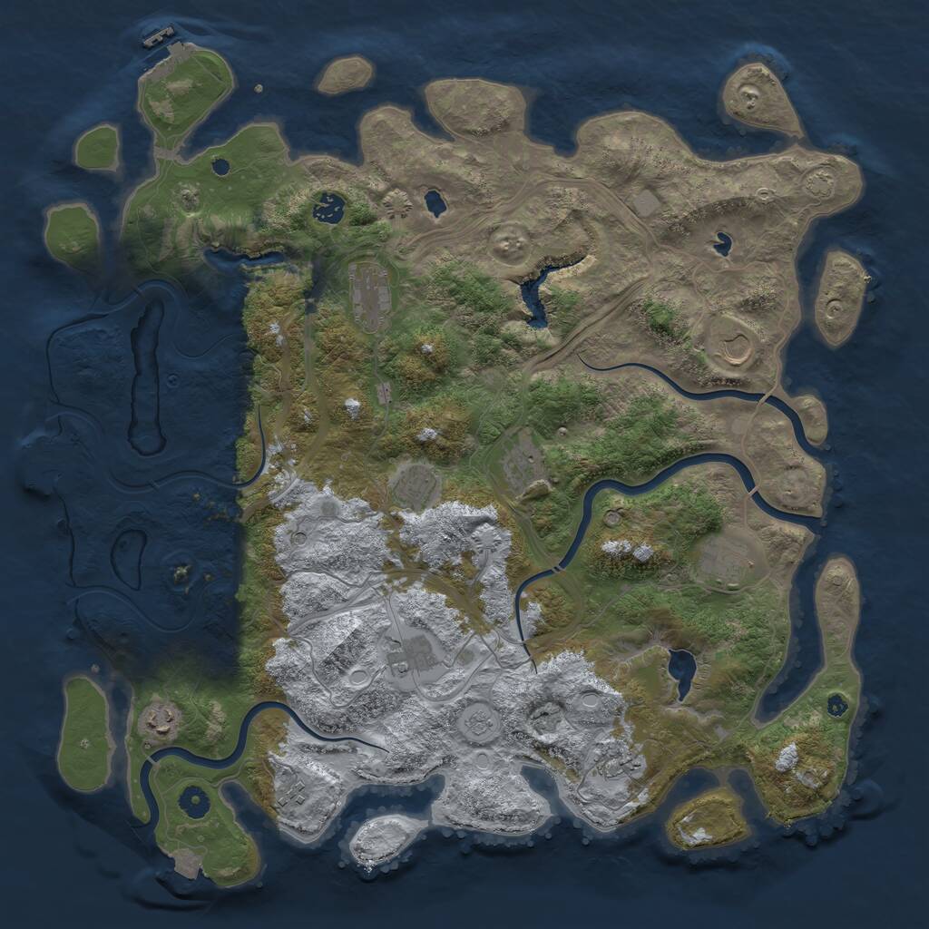Rust Map: Procedural Map, Size: 4500, Seed: 1463258626, 16 Monuments