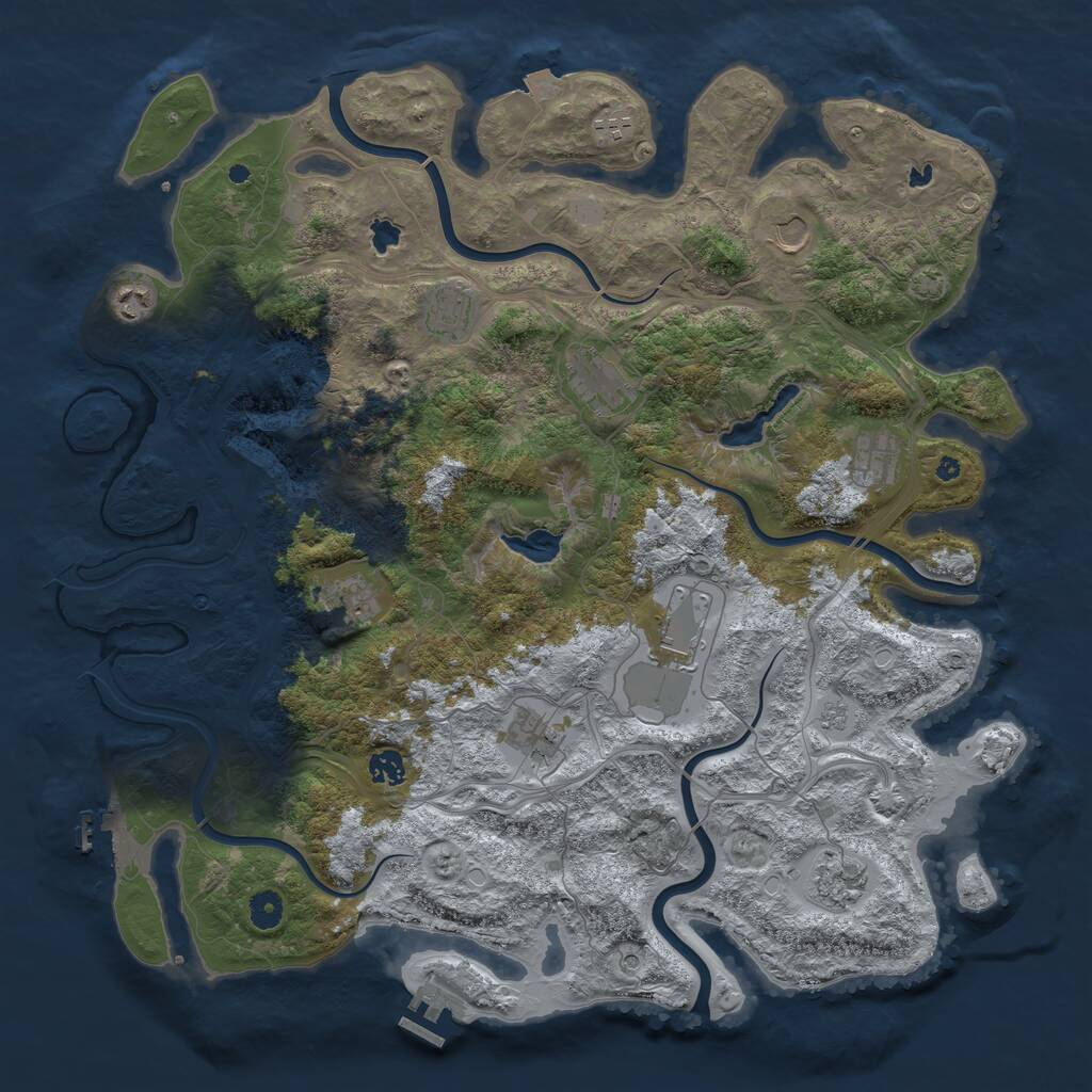 Rust Map: Procedural Map, Size: 4500, Seed: 1144324318, 17 Monuments