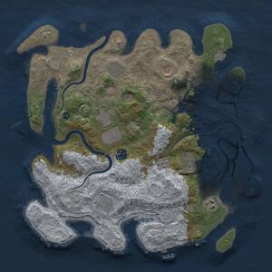 Thumbnail Rust Map: Procedural Map, Size: 3650, Seed: 7681590, 14 Monuments