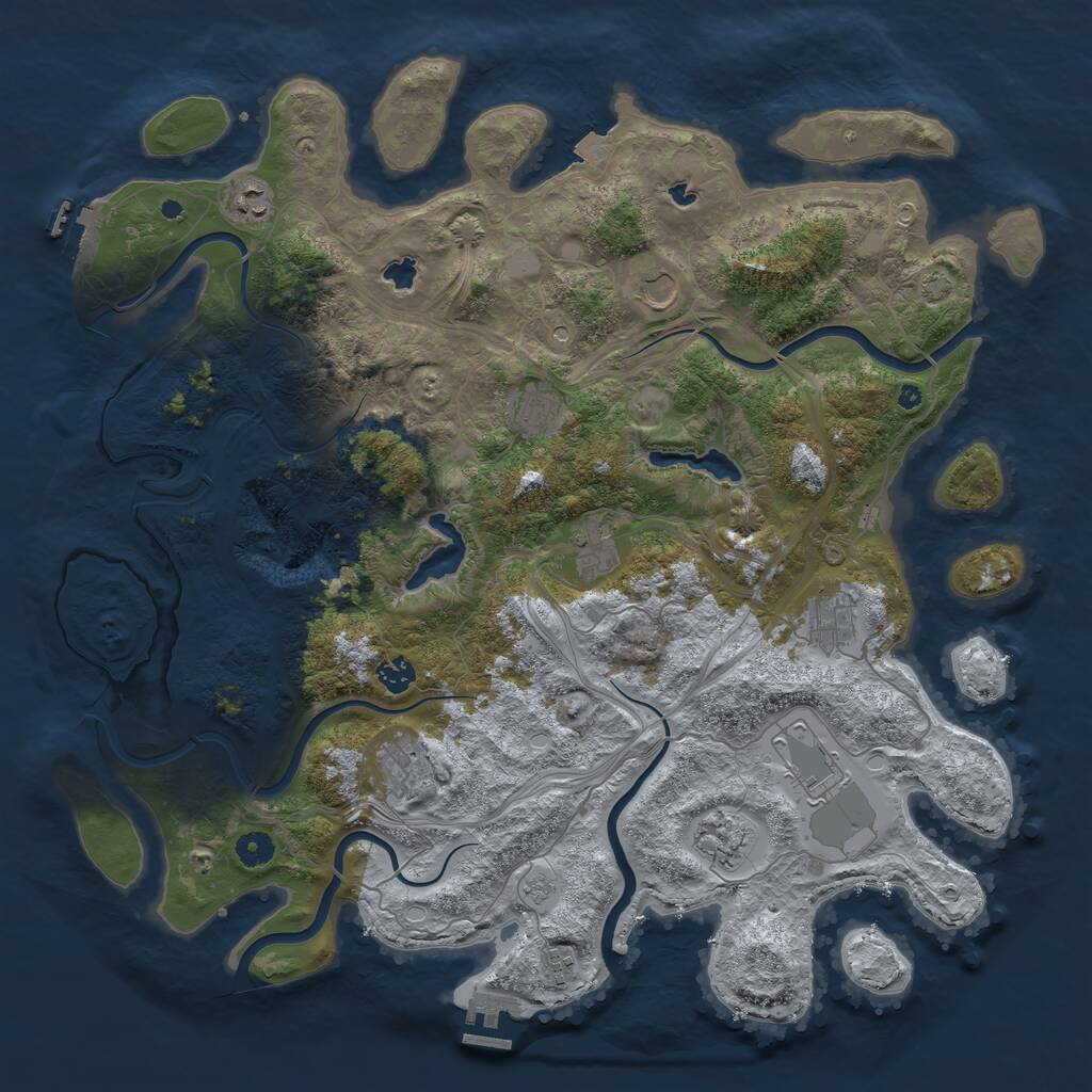 Rust Map: Procedural Map, Size: 4500, Seed: 1953487904, 16 Monuments