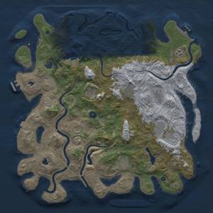 Thumbnail Rust Map: Procedural Map, Size: 4500, Seed: 1991997364, 17 Monuments
