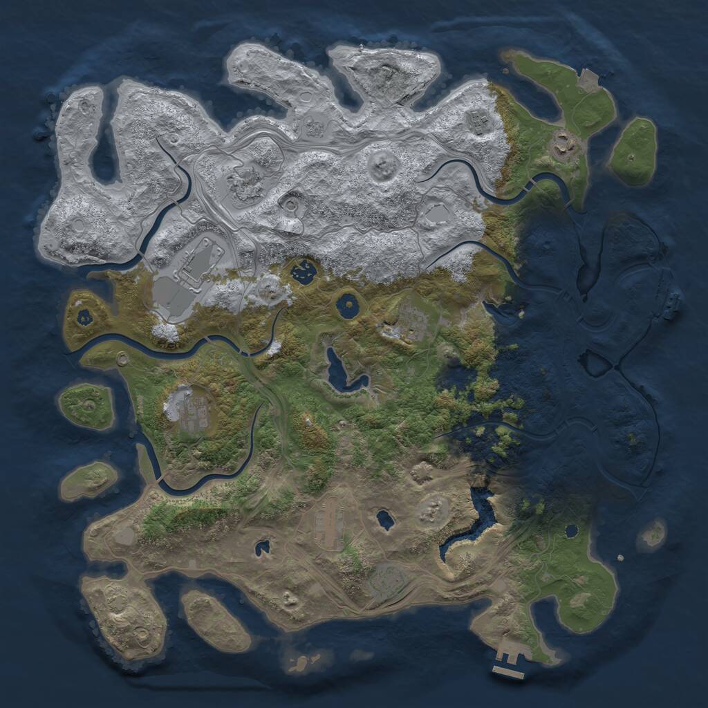 Rust Map: Procedural Map, Size: 4500, Seed: 1945834724, 15 Monuments
