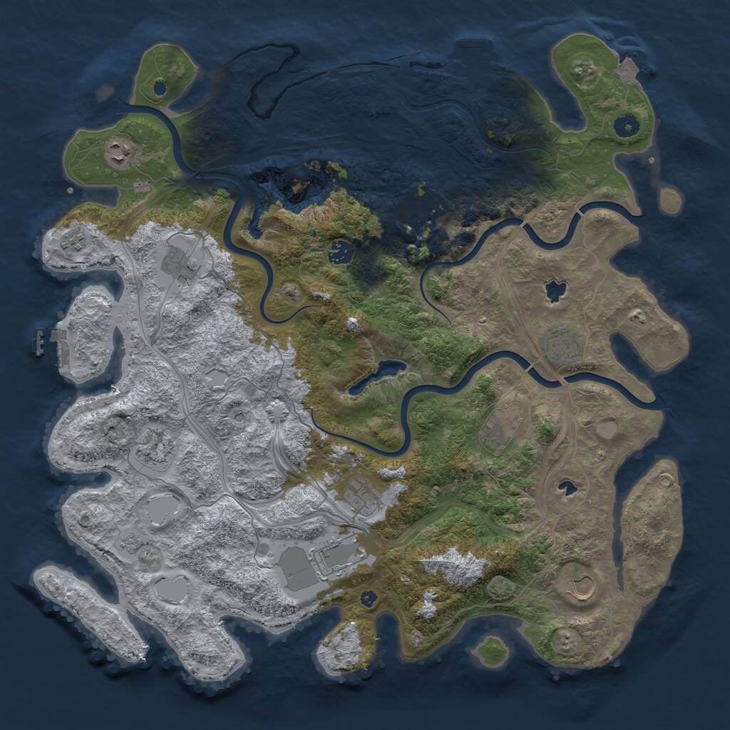 Rust Map: Procedural Map, Size: 4500, Seed: 611949706, 17 Monuments