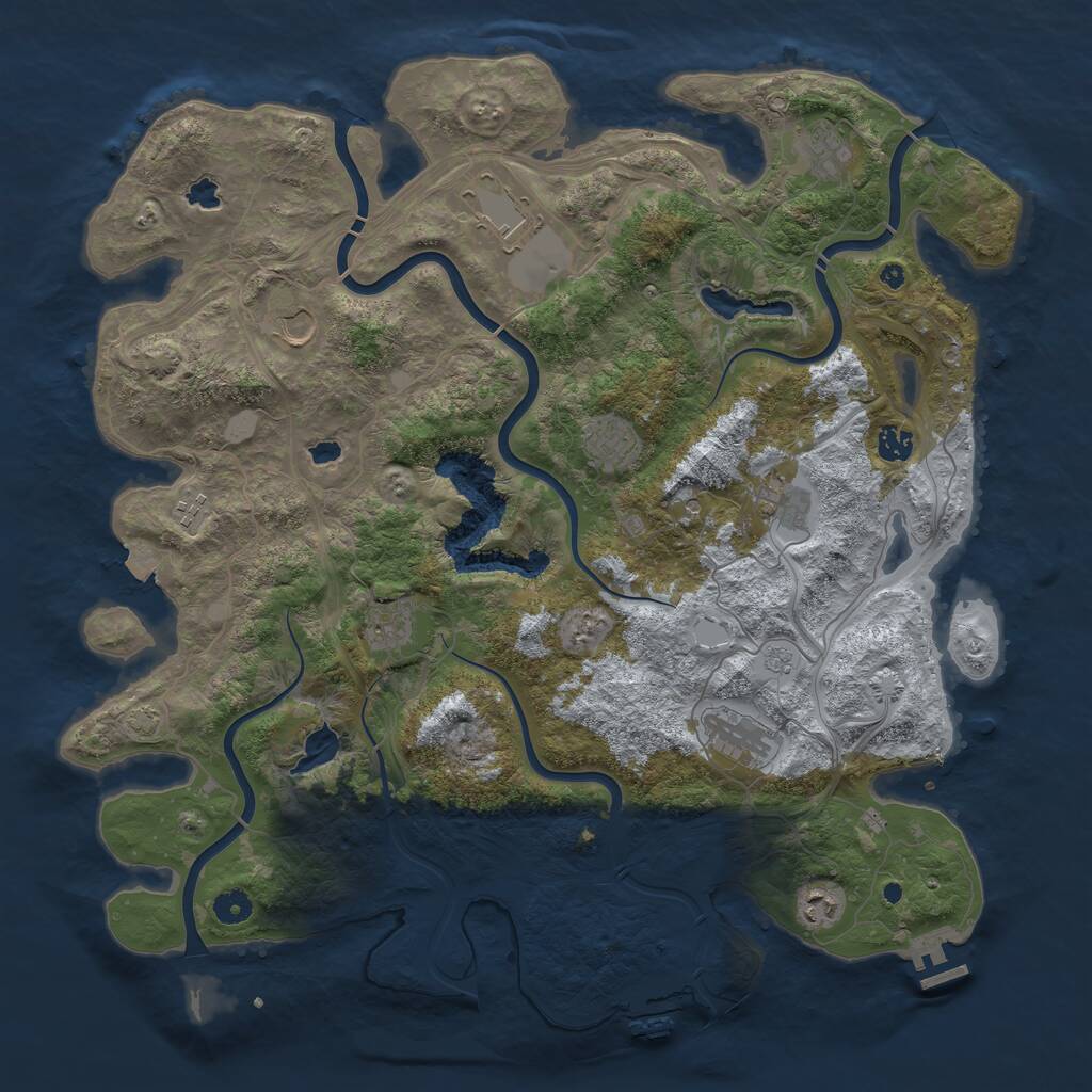 Rust Map: Procedural Map, Size: 4500, Seed: 94970163, 16 Monuments