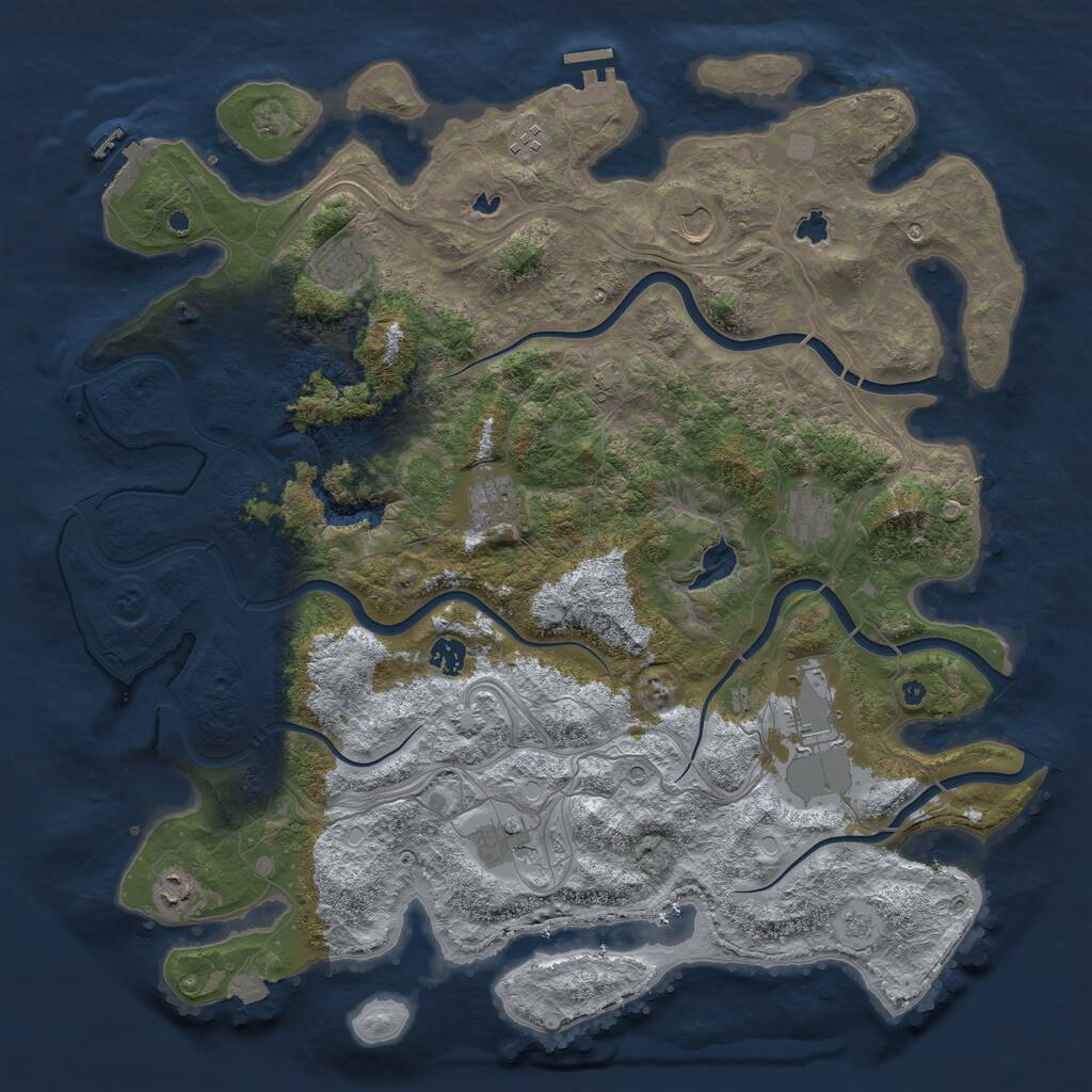 Rust Map: Procedural Map, Size: 4500, Seed: 1450156366, 15 Monuments