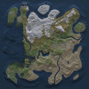 Thumbnail Rust Map: Procedural Map, Size: 4000, Seed: 12617, 15 Monuments