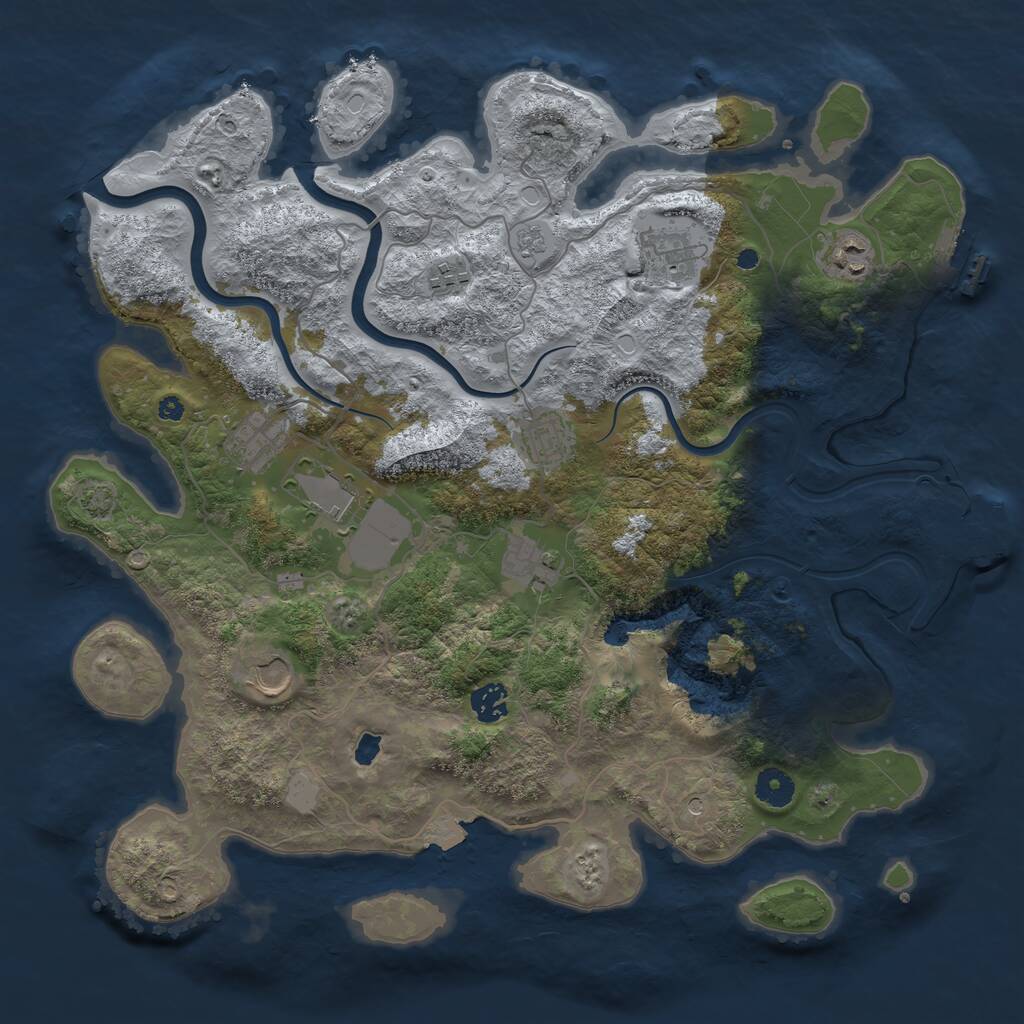 Rust Map: Procedural Map, Size: 4000, Seed: 812412997, 15 Monuments