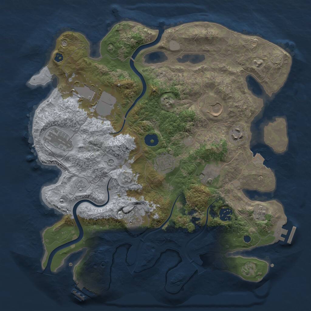 Rust Map: Procedural Map, Size: 3500, Seed: 839257935, 15 Monuments