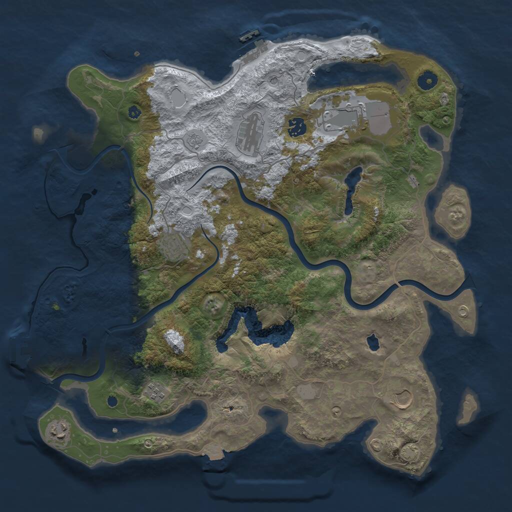 Rust Map: Procedural Map, Size: 4000, Seed: 1182325272, 13 Monuments