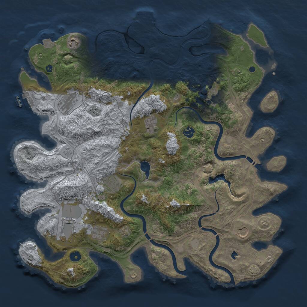 Rust Map: Procedural Map, Size: 4250, Seed: 231511052, 16 Monuments