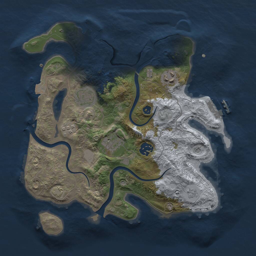Rust Map: Procedural Map, Size: 3000, Seed: 543397571, 11 Monuments