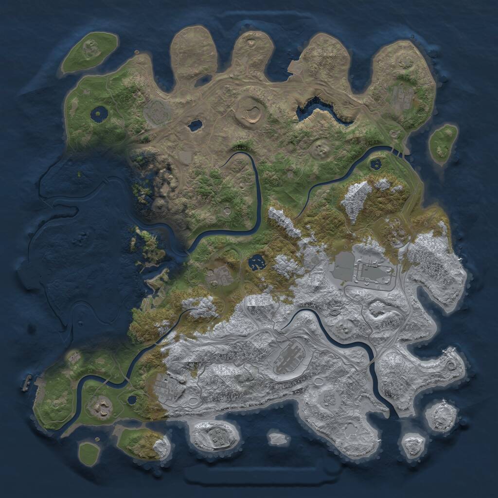Rust Map: Procedural Map, Size: 4485, Seed: 481981, 17 Monuments