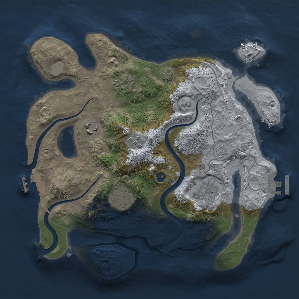 Rust Map: Procedural Map, Size: 3000, Seed: 667260362, 11 Monuments