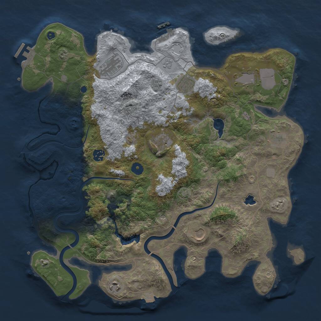 Rust Map: Procedural Map, Size: 4000, Seed: 530403011, 15 Monuments