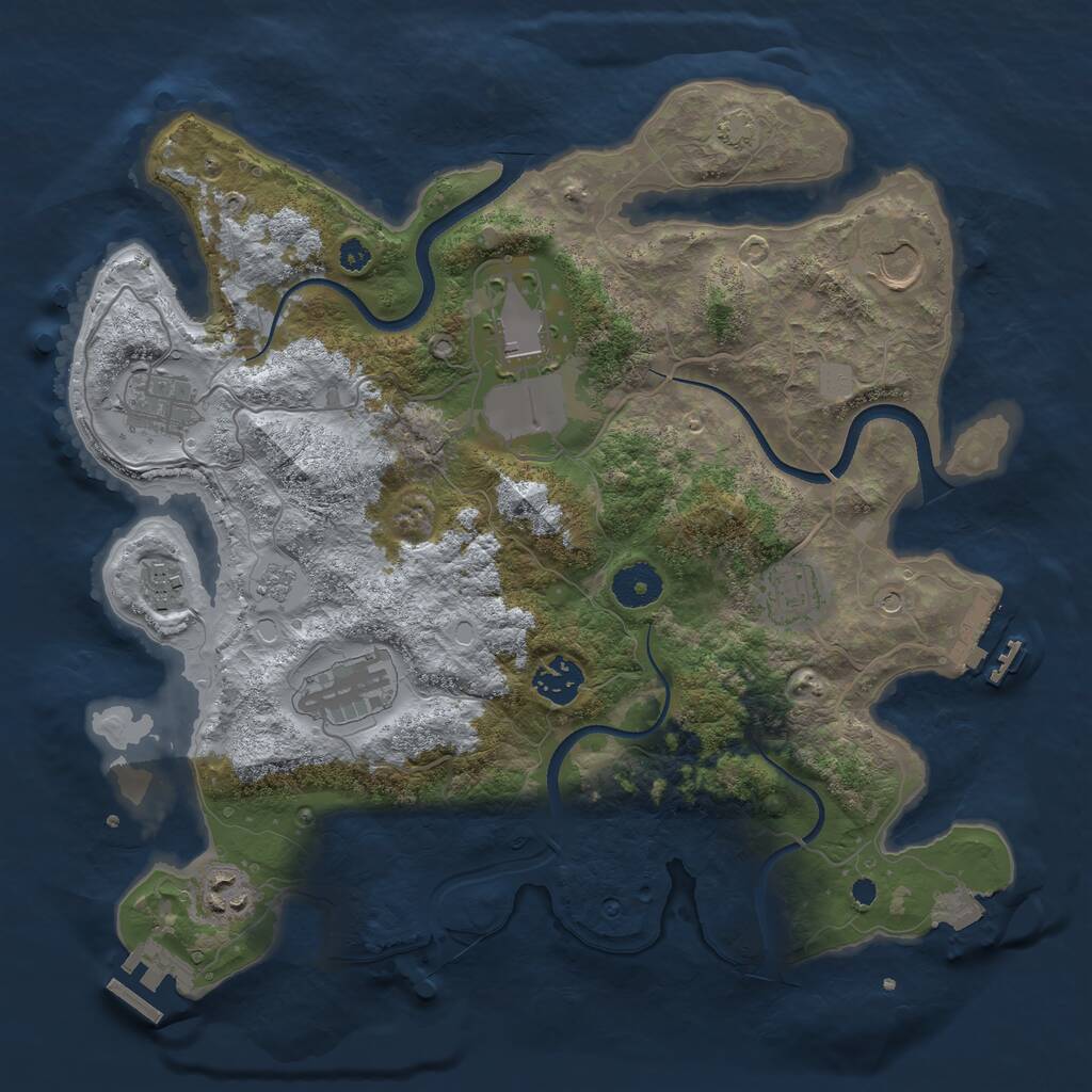 Rust Map: Procedural Map, Size: 3500, Seed: 122082789, 14 Monuments