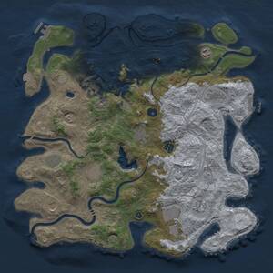 Thumbnail Rust Map: Procedural Map, Size: 4250, Seed: 873196227, 17 Monuments
