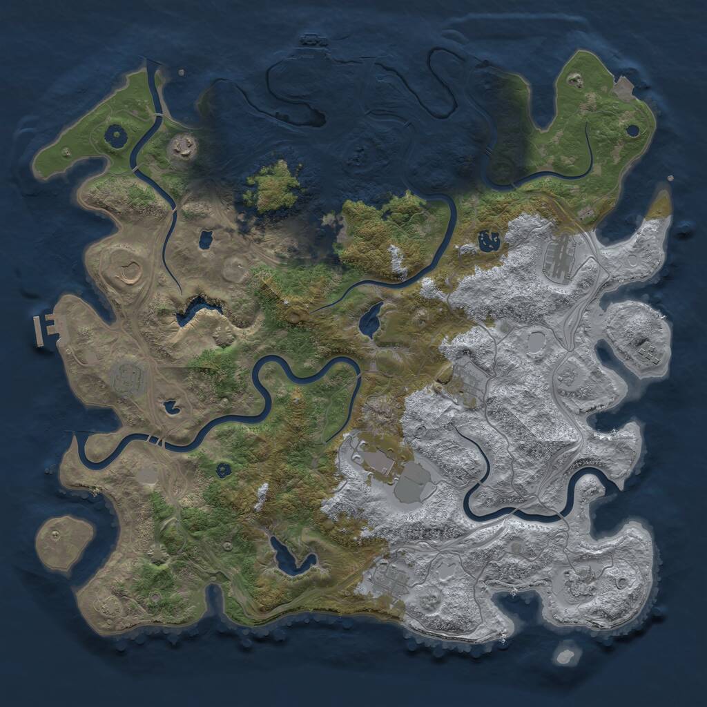Rust Map: Procedural Map, Size: 4680, Seed: 7082026, 17 Monuments