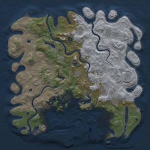 Thumbnail Rust Map: Procedural Map, Size: 4800, Seed: 991977902, 17 Monuments
