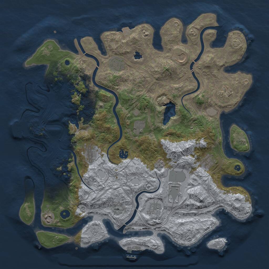 Rust Map: Procedural Map, Size: 4350, Seed: 1298447130, 17 Monuments
